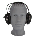 HD1000-RB Over the Head Dual Muff Rubberized Headset, Listen Only